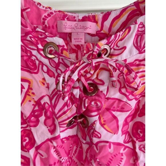 Lilly Pulitzer seashell pink/white print Size L - Picture 4 of 5
